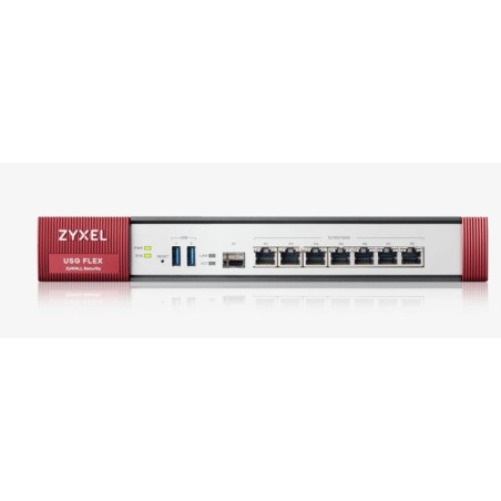 FIREWALL ZYXEL USGFLEX500, 7x LAN/DMZ, 1x SFP, 810 Mbps, IKEv2, IPSec, SSL, L2TP/IPSec, fanless, "USGFLEX500-EU0101F" (timbru ve