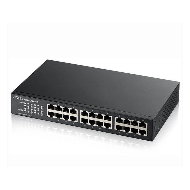 SWITCH ZYXEL, porturi Gigabit x 24, rackabil, "GS1100-24E-EU0103F" (timbru verde 2 lei)