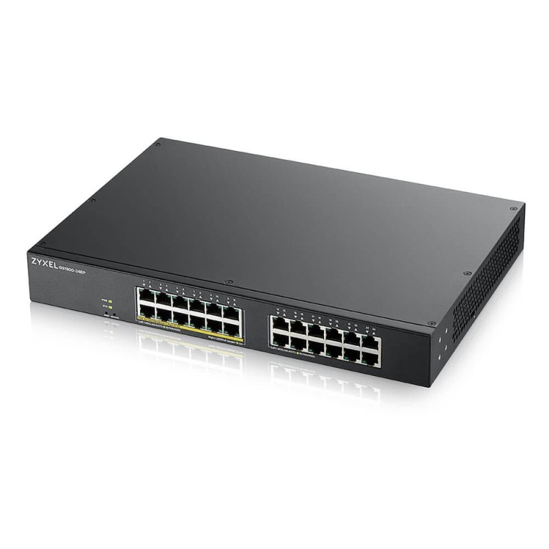 SWITCH PoE ZYXEL, port Gigabit x 24, SFP nu, managed, rackabil, "GS1900-24EP-EU0101F" (timbru verde 2 lei)