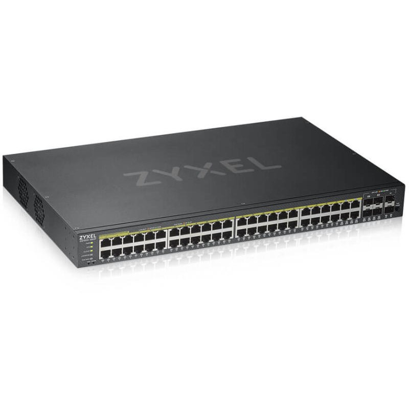 SWITCH PoE ZYXEL, port Gigabit x 48, SFP SFP x 2, managed, rackabil, "GS190048HPV2-EU0101F" (timbru verde 2 lei)