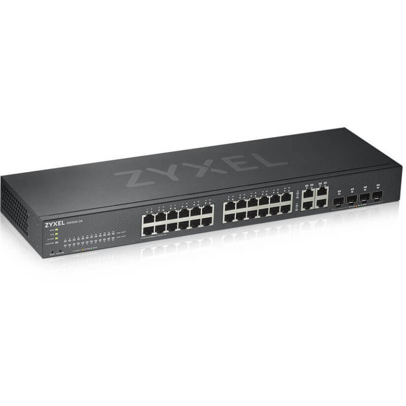 SWITCH ZYXEL, porturi Gigabit x 24, SFP x 4, managed, rackabil, "GS1920-24V2-EU0101F" (timbru verde 2 lei)