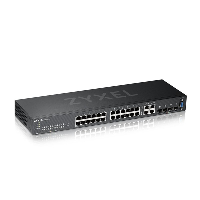 SWITCH ZYXEL, porturi Gigabit x 24, SFP x 4, managed, rackabil, "GS2220-28-EU0101F" (timbru verde 2 lei)
