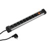 PRELUNGITOR Bachmann, Schuko x 9, conectare prin Schuko (T), cablu 2 m, protectie copii, negru | argintiu, "330.102" (timbru ver