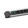PRELUNGITOR Bachmann, Schuko x 12, conectare prin Schuko (T), cablu 2 m, protectie copii, negru | argintiu, "330.103" (timbru ve