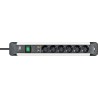 PRELUNGITOR Bachmann, Schuko x 6, conectare prin Schuko (T), cablu 5 m, protectie supratensiune | protectie copii, negru | argin