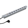 PDU BACHMANN, 1U pt. rack 19 inch, 8 prize Schuko, intrare Schuko, max 16 A, cablu 2 m, gri, "333.404" (timbru verde 4 lei)