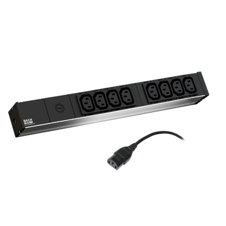 PDU BACHMANN, 1U pt. rack 19 inch, 8 prize IEC, intrare IEC, max 10 A, cablu 2 m, negru, "333.54" (timbru verde 4 lei)