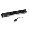 PDU BACHMANN, 1U pt. rack 19 inch, 8 prize IEC, intrare IEC, max 10 A, cablu 2 m, negru, "333.54" (timbru verde 4 lei)