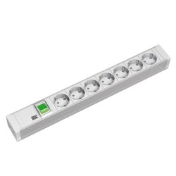 PDU BACHMANN, 1.5U pt. rack 19 inch, 7 prize Schuko, intrare Schuko, max 10 A, cablu 2 m, gri, "333.600" (timbru verde 2 lei)