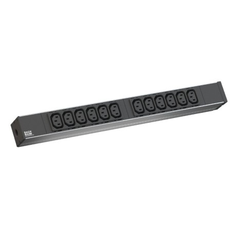PDU BACHMANN, 1U pt. rack 19 inch, 12 prize IEC, intrare Schuko, max 16 A, cablu 2 m, negru, "333.616" (timbru verde 4 lei)