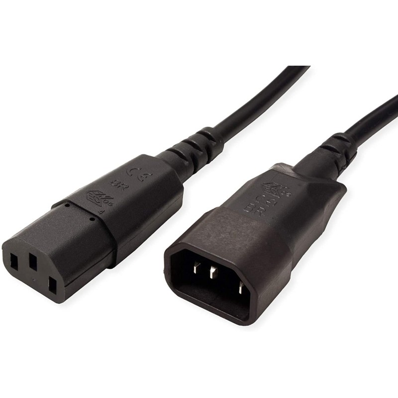 CABLU alimentare PC BACHMANN, 2 m, intrare C14 (PC) (T), iesire C13 (PC) (M), 16 A, negru, "356.171" (include TV 0.18lei)