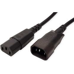 CABLU alimentare PC BACHMANN, 2 m, intrare C14 (PC) (T), iesire C13 (PC) (M), 16 A, negru, "356.171" (include TV 0.18lei)