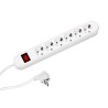 PRELUNGITOR Bachmann, Schuko x 6, conectare prin Schuko (T), cablu 1.5 m, 16 A, protectie copii, alb, "381.250K" (timbru verde 0