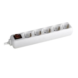 PRELUNGITOR Bachmann, Schuko x 5, conectare prin Schuko (T), cablu 5 m, protectie copii, alb, "3812575" (timbru verde 0.18 lei)