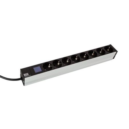 PDU BACHMANN, 1U pt. rack 19 inch, 8 prize Schuko, intrare Schuko, max 16 A, cablu 2 m, negru, "800.2054" (timbru verde 4 lei)