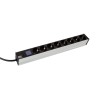 PDU BACHMANN, 1U pt. rack 19 inch, 8 prize Schuko, intrare Schuko, max 16 A, cablu 2 m, negru, "800.2054" (timbru verde 4 lei)