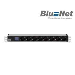 PDU BACHMANN, 1U pt. rack 19 inch, 8 prize Schuko, intrare Schuko, max 16 A, cablu 2 m, negru, "800.2054" (timbru verde 4 lei)