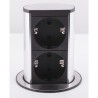 Priza cu protectie ELEVATOR 928.002, Numar iesiri 2, Schuko, 230 V, Lungime cablu 2 m, Impamantare, Negru/Argintiu, Fisa Schuko 