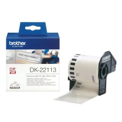 Banda Continua Hartie  Original Brother Black on Clear, DK22113, pentru P-TOUCH QL-1100|QL-800|QL-810|QL-1050|QL-1060|QL-500|QL-