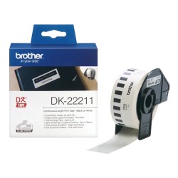 Banda Continua Hartie  Original Brother Black on White, DK22211, pentru P-TOUCH QL-1100|QL-800|QL-810|QL-1050|QL-1060|QL-500|QL-