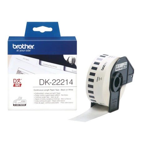 Banda Continua Hartie  Original Brother Black on White, DK22214, pentru P-TOUCH QL-1100|QL-800|QL-810|QL-1050|QL-1060|QL-500|QL-