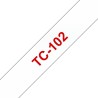 Banda laminata Original Brother Red on Clear, TC102, pentru E105|E110|H100|H101|H105|H110|H111|P300|128|200|1000|1010|1090|1100|