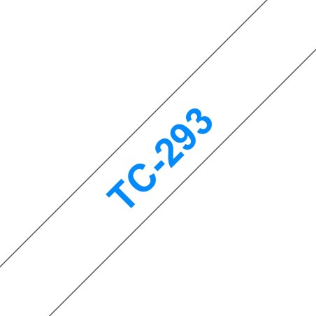 Banda laminata Original Brother Blue on White, TC293, pentru E105|E110|H100|H101|H105|H110|H111|P300|128|200|1000|1010|1090|1100