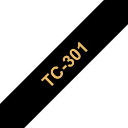 Banda laminata Original Brother Gold on Black, TC301, pentru E105|E110|H100|H101|H105|H110|H111|P300|128|200|1000|1010|1090|1100