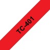 Banda laminata Original Brother Black on Red, TC401, pentru E105|E110|H100|H101|H105|H110|H111|P300|128|200|1000|1010|1090|1100|