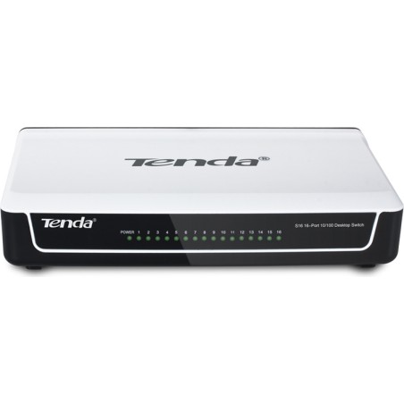 SWITCH Tenda 16 porturi 10/100 Mbps, fanless "S16" (timbru verde 0.8 lei)