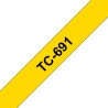 Banda Laminata Original Brother Black on Yellow, TC691, pentru E105|E110|H100|H101|H105|H110|H111|P300|128|200|1000|1010|1090|11