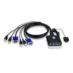 SWITCH KVM ATEN control 2 PC la 1 KVM, conector tip USB (T) x 4 | VGA (T) x 2, "CS22U-A7" (timbru verde 0.8 lei)