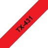 Banda laminata Original Brother Black on Red, TX335, pentru E105|E110|H100|H101|H105|H110|H111|P300|128|200|1000|1010|1090|1100|