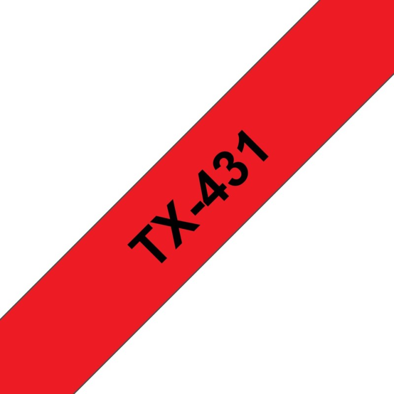 Banda laminata Original Brother Black on Red, TX335, pentru E105|E110|H100|H101|H105|H110|H111|P300|128|200|1000|1010|1090|1100|