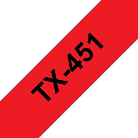 Banda laminata Original Brother Black on Red, TX451, pentru D600|E500|E550|H500|P700|P710|P750|330|350|520|540|580|1400|1500|160