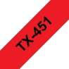 Banda laminata Original Brother Black on Red, TX451, pentru D600|E500|E550|H500|P700|P710|P750|330|350|520|540|580|1400|1500|160