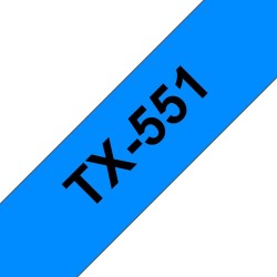 Banda laminata Original Brother Black on Blue, TX551, pentru D600|E500|E550|H500|P700|P710|P750|330|350|520|540|580|1400|1500|16