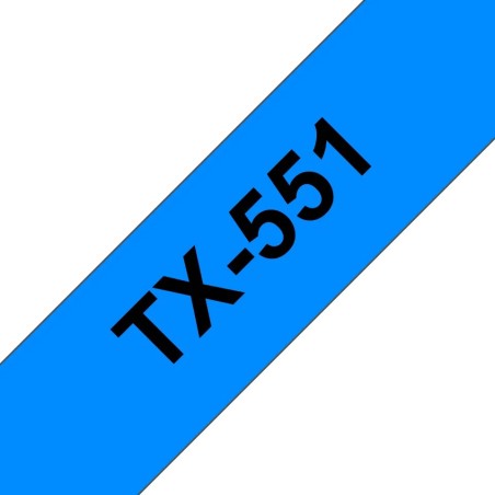 Banda laminata Original Brother Black on Blue, TX551, pentru D600|E500|E550|H500|P700|P710|P750|330|350|520|540|580|1400|1500|16
