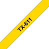 Banda laminata Original Brother Black on Yellow, TX611, pentru E105|E110|H100|H101|H105|H110|H111|P300|128|200|1000|1010|1090|11