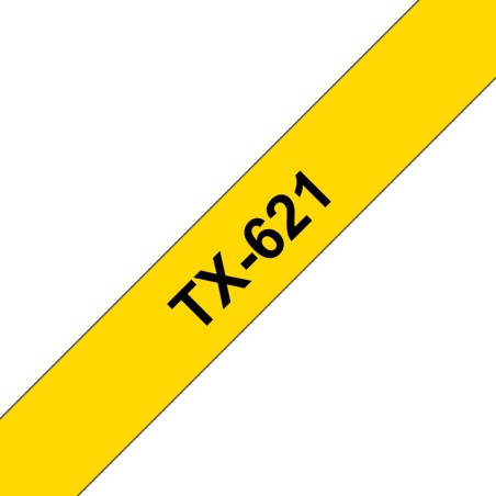 Banda laminata Original Brother Black on Yellow, TX621, pentru E105|E110|H100|H101|H105|H110|H111|P300|128|200|1000|1010|1090|11