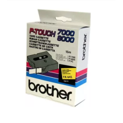 Banda laminata Original Brother Black on Yellow, TX641, pentru D400|D450|E300|H300|18R|300|310|320|340|1300|1700|1750|1760|1800|