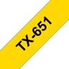 Banda laminata Original Brother Black on Yellow, TX651, pentru D600|E500|E550|H500|P700|P710|P750|330|350|520|540|580|1400|1500|