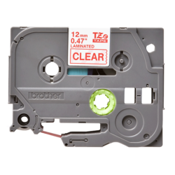 Banda laminata Original Brother Red on Clear, TZE132, pentru E105|E110|H100|H101|H105|H110|H111|P300|128|200|1000|1010|1090|1100