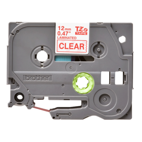 Banda laminata Original Brother Red on Clear, TZE132, pentru E105|E110|H100|H101|H105|H110|H111|P300|128|200|1000|1010|1090|1100