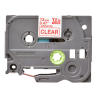 Banda laminata Original Brother Red on Clear, TZE132, pentru E105|E110|H100|H101|H105|H110|H111|P300|128|200|1000|1010|1090|1100