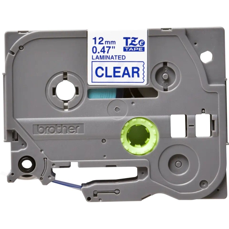 Banda laminata Original Brother Blue on Clear, TZE133, pentru E105|E110|H100|H101|H105|H110|H111|P300|128|200|1000|1010|1090|110