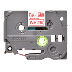 Banda laminata Original Brother Red on White, TZE222, pentru E105|E110|H100|H101|H105|H110|H111|P300|128|200|1000|1010|1090|1100