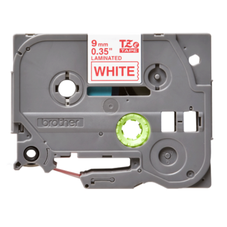 Banda laminata Original Brother Red on White, TZE222, pentru E105|E110|H100|H101|H105|H110|H111|P300|128|200|1000|1010|1090|1100