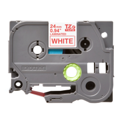 Banda laminata Original Brother Red on White, TZE252, pentru D600|E500|E550|H500|P700|P710|P750|330|350|520|540|580|1400|1500|16
