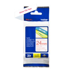 Banda laminata Original Brother Red on White, TZE252, pentru D600|E500|E550|H500|P700|P710|P750|330|350|520|540|580|1400|1500|16